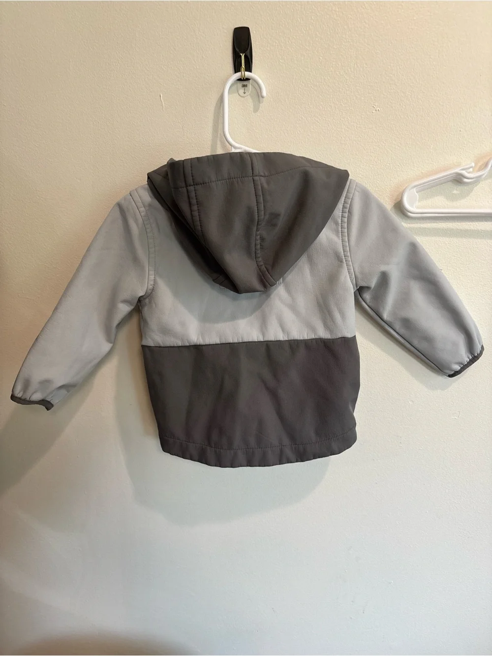 Cat & Jack 18 month Two-Tone Gray Hooded Jacket fleece lined lightweight